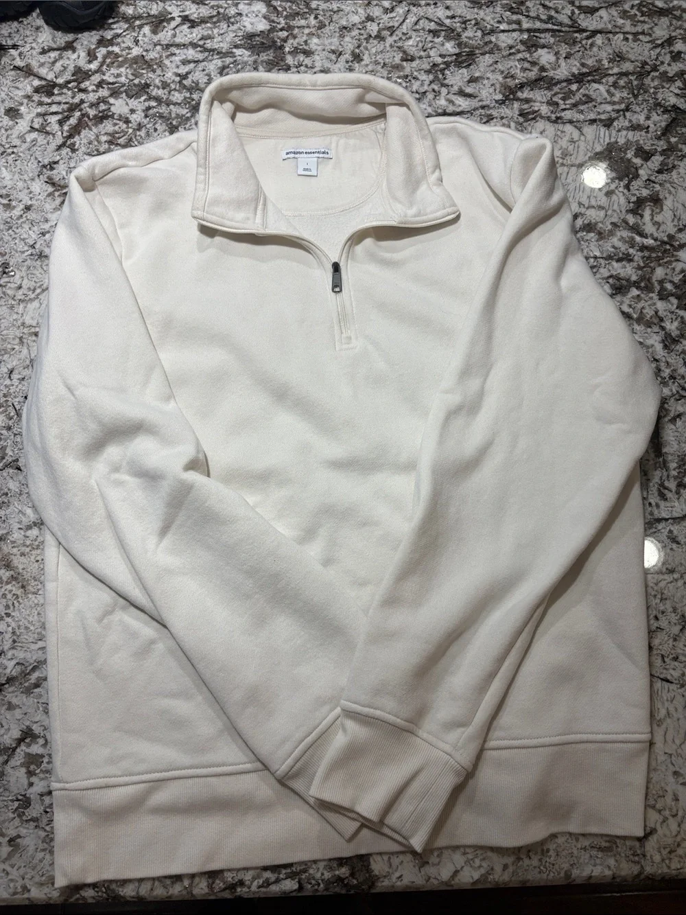 Amazon Essentials Men's Cream Quarter-Zip Pullover Sweater